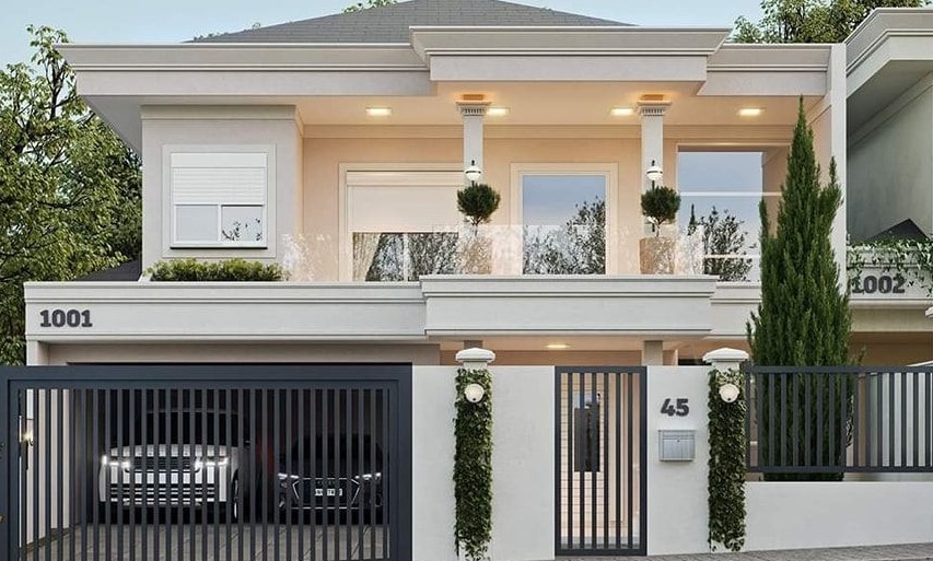 Hàng rào sắt biệt thự đơn giản thiết kế tối giản