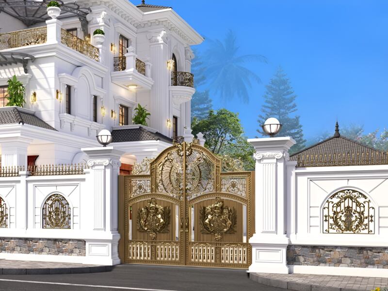 CỬA CỔNG SẮT BIỆT THỰ CỔ ĐIỂN