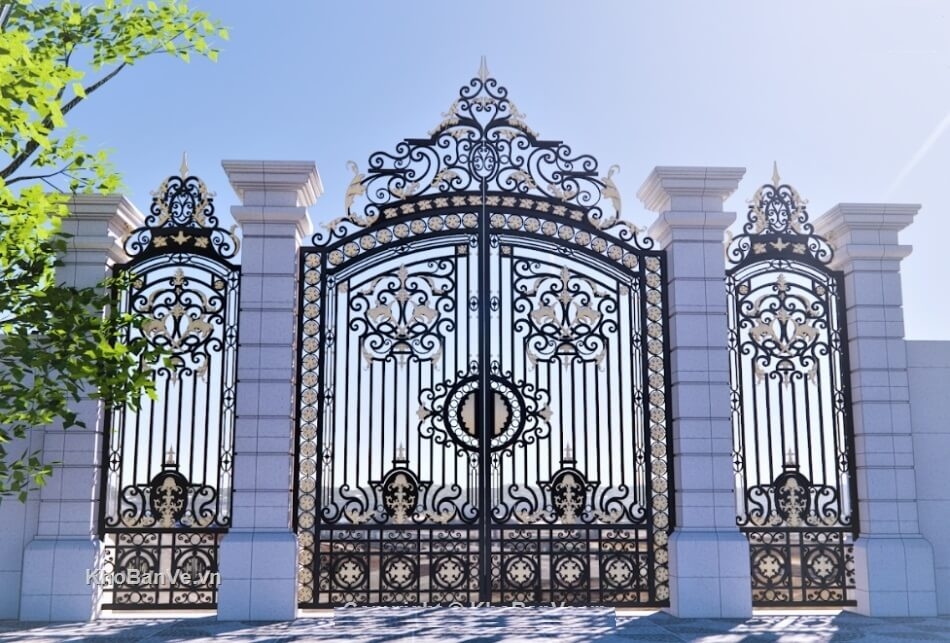 CỬA CỔNG SẮT BIỆT THỰ CỔ ĐIỂN