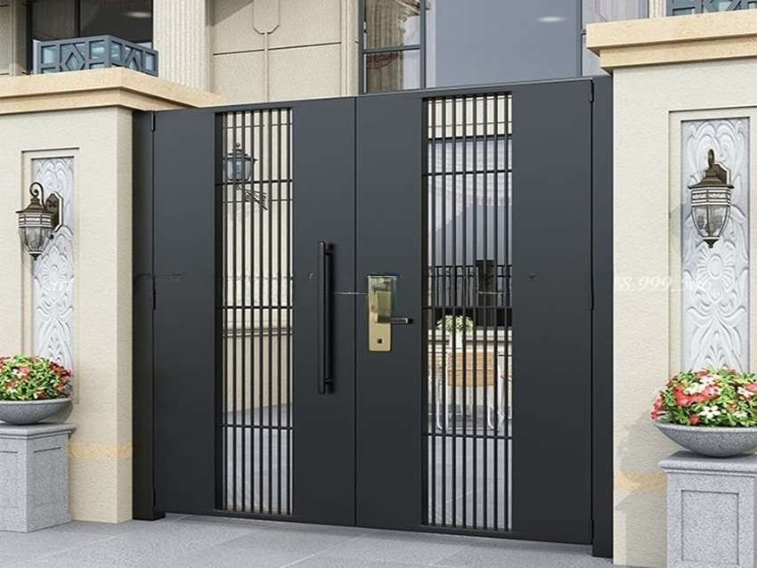 Mẫu cửa sắt hộp đứng 2 cánh hiện đại, đẹp