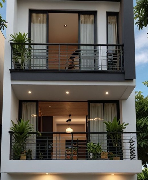 mẫu lan can sắt nhà phố hiện đại đơn giản