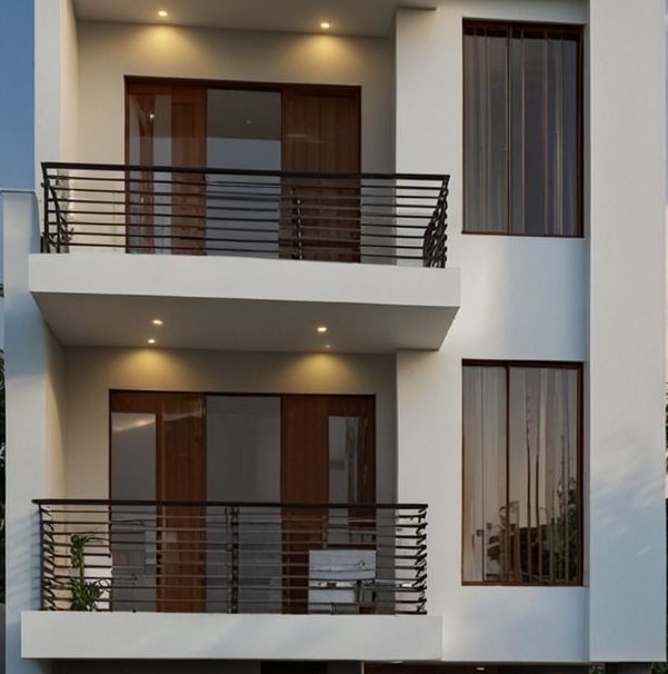 mẫu lan can sắt nhà phố hiện đại đơn giản